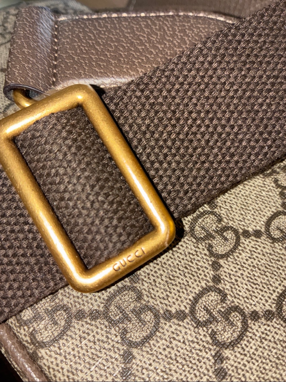 Beige Supreme Crossbody with Green-Red Web Stripe copy - Picture 12 of 14